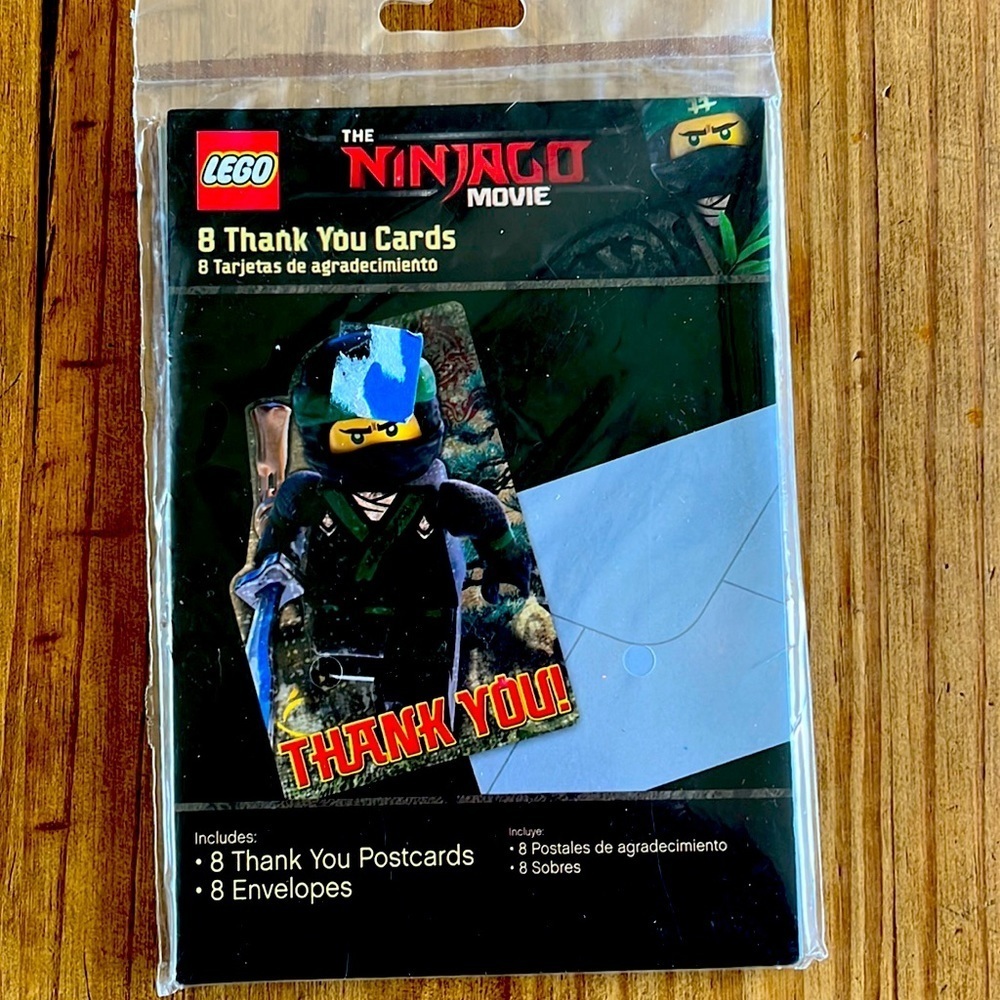 Lego Ninjago thank you cards